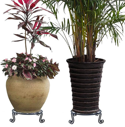 12"x3.1" Black Plant Stand for Flower Pot Heavy Duty Potted Holder Indoor - Image 7