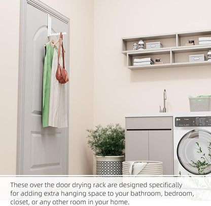 Over The Door Hanger Folding Clothes Drying Rack, Folding Hanging Coat Rack - Image 4