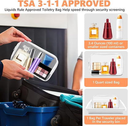 AURUZA Clear Makeup Bag, Portable Travel Toiletry Bags - Image 3