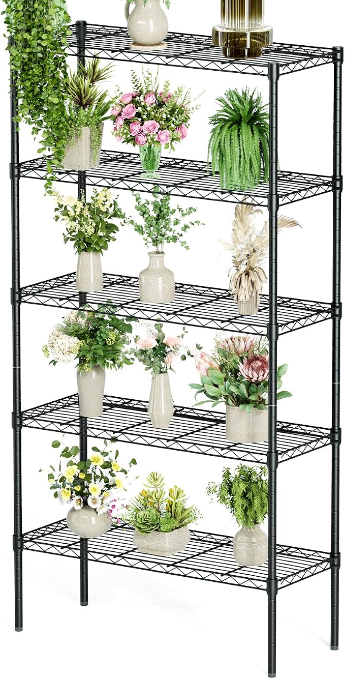 HealSmart 5-Tier Metal Wire Storage Shelves, Adjustable Standing Storage Rack - Image 5