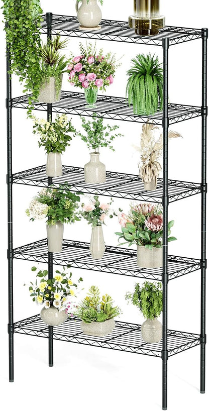 HealSmart 5-Tier Metal Wire Storage Shelves, Adjustable Standing Storage Rack - Image 5