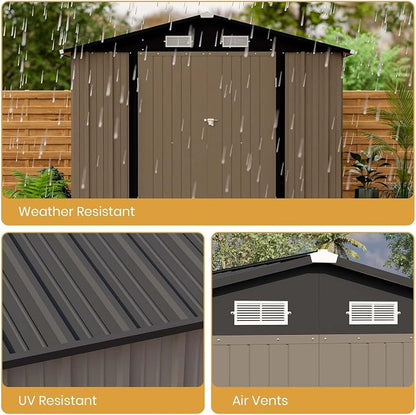 Patiowell 12 x 8 FT Outdoor Storage Shed, Large Metal Shed Storage - Image 4