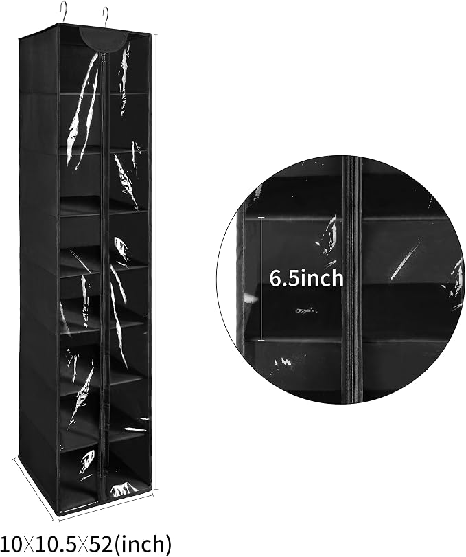 Libeder Hanging Closet Organizer, 8-Shelf Wardrobe Clothes Storage Organizer - Image 3