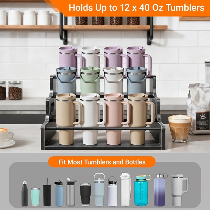3-Tier Liquor Bottle Display Shelf, Coffee Syrup Rack Organizer, Water Bottle - Image 8