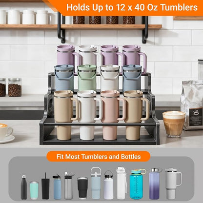 3-Tier Liquor Bottle Display Shelf, Coffee Syrup Rack Organizer, Water Bottle - Image 8