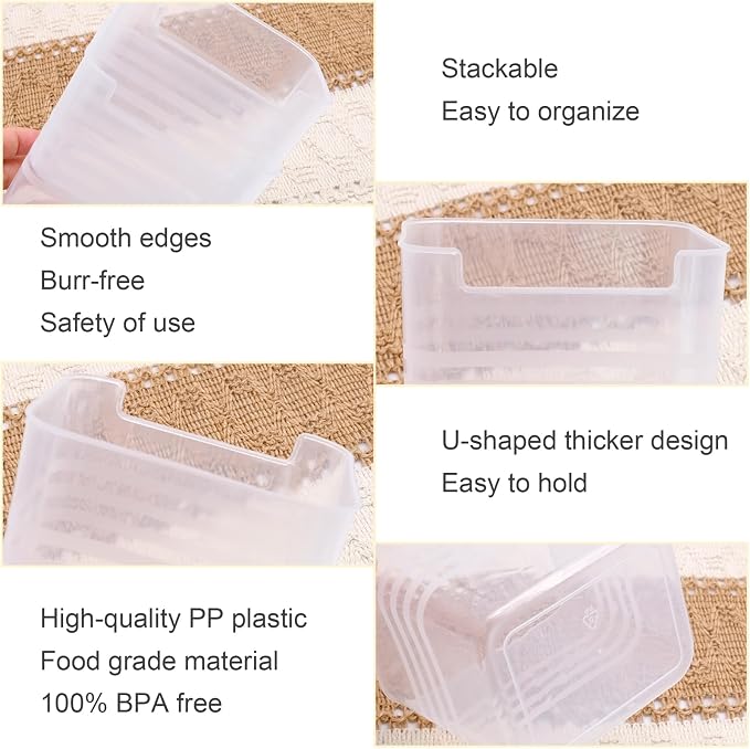 6 PCS Fridge Organizer Bins, Refrigerator Side Door Storage Box, Plastic Clear - Image 7
