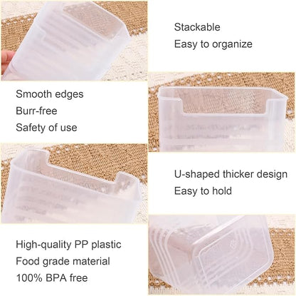 6 PCS Fridge Organizer Bins, Refrigerator Side Door Storage Box, Plastic Clear - Image 7