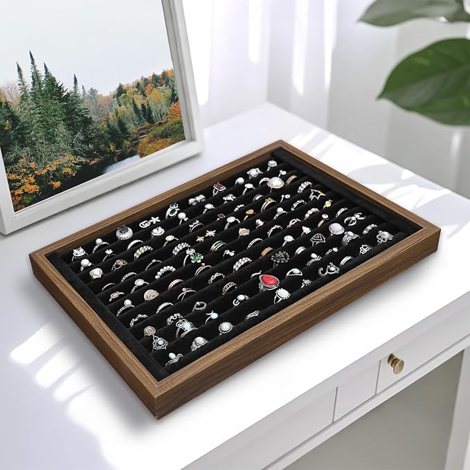 MOOCA 2 Pcs Wooden Ring Display Tray Set - Image 5