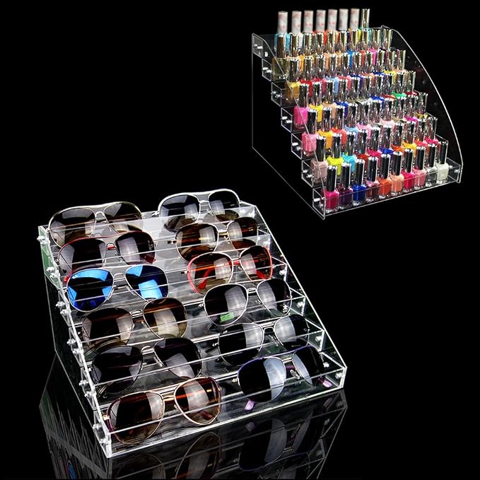 7 Tiers Essential Oils Nail Polish Rack Acrylic Lipstick Holder Display Stands - Image 3