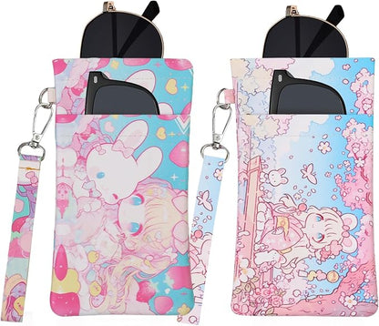Double Eyeglass Case Soft Dual Glasses Case by FLYINGMAGE