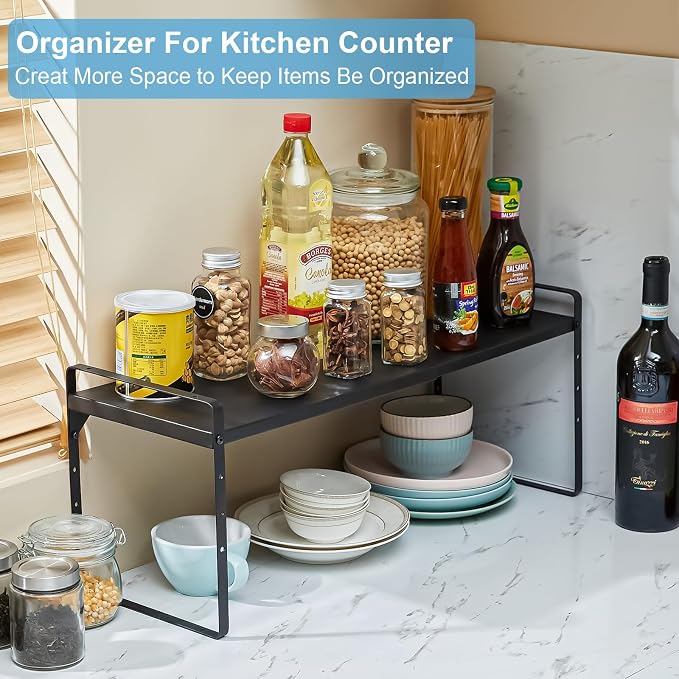 15.5 to 25.5 Inch Kitchen Cabinet Shelf Organizers, Adjustable Kitchen Counter - Image 5