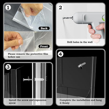 Acrylic Brochure Pamphlet Holder, 12 Pamphlet Holders, Trifold Flyer Rack - Image 7
