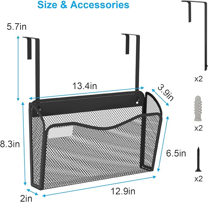 Wall File Organizer, Mesh Hanging File Organizer, Home Office Organization and - Image 4