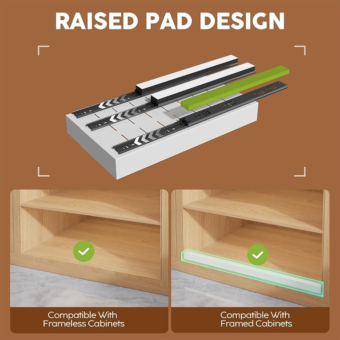 Seinloes 2 Pack Expandable Pull Out Cabinet Organizer 21" Deep - Image 2