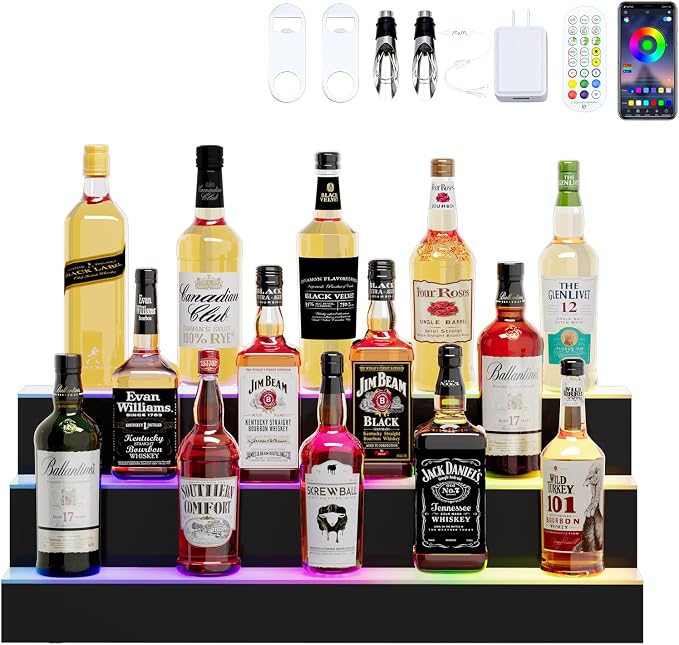 Dethan 3 Tier 30 Inch Liquor Bottle Display Shelf by ProfessionalAcrylicFactory