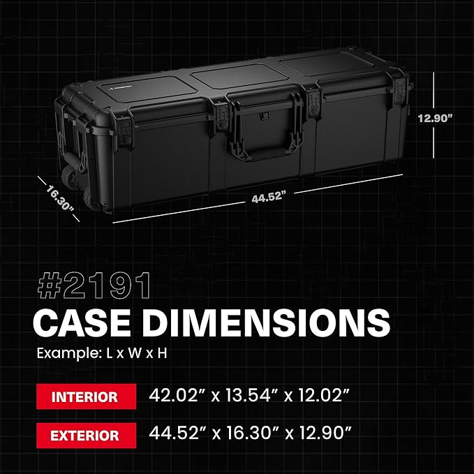 Condition 1 45" Waterproof Hard Case w/Wheels & Pluckable Foam – Lockable - Image 2
