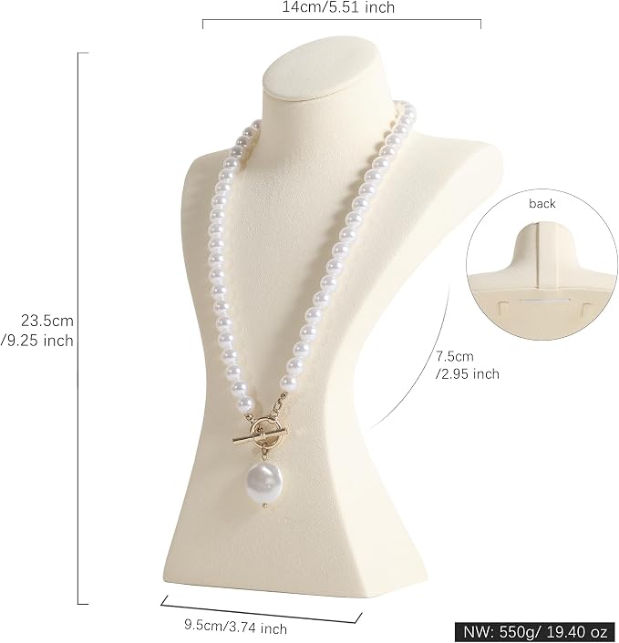 GemeShou Beige necklace storage hanger stand jewelry organizer, Velvet jewelry - Image 5