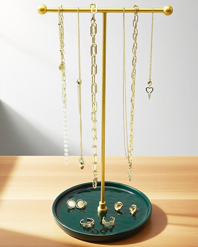 VROOMIUM Necklace Holder Stand - 6in Ceramic Base X 1ft Height by VROOMIUM-BETTERDESIGN