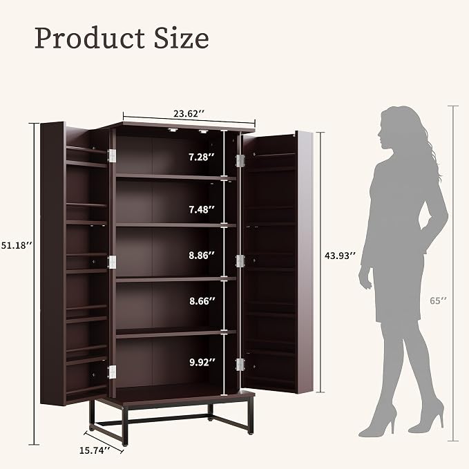 Saudism Pantry Cabinet, Large Cupboard - Image 2
