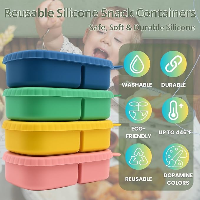 2 Pack Reusable Silicone Snack Containers - Image 6