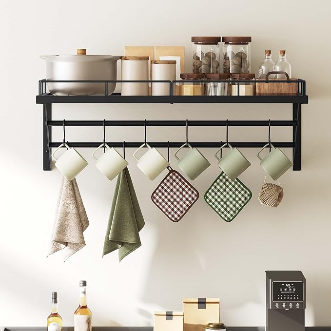 Pot Rack, 30 Inch Wall Mounted Pot Rack, Kitchen Pot and Pan Organizer - Image 2