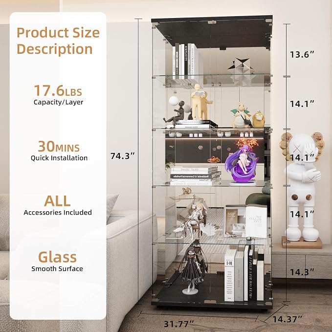 Beauty4U Glass Display Cabinet - Image 3