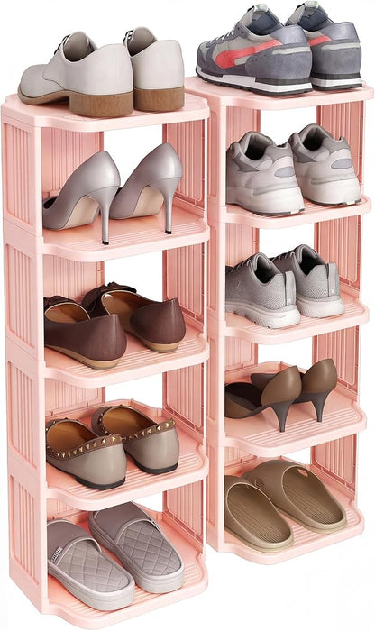 Kitstorack 10-Tier Vertical Plastic Shoe Rack, Freestanding Stackable Shoe by Kitstorack