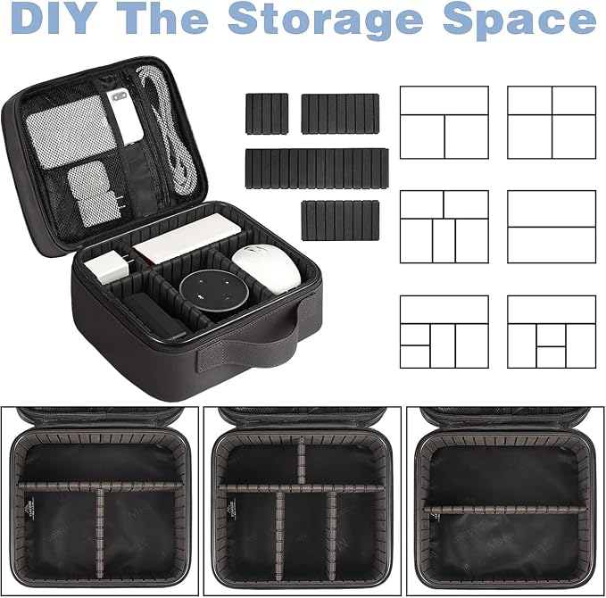MATEIN Cord Organizer Bag with Adjustable Divider, DJ Electronic Storage | - Image 5