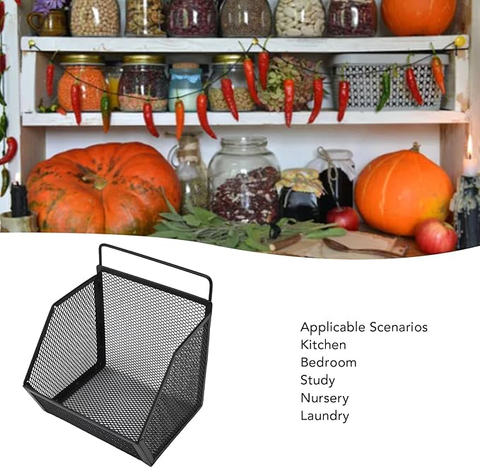 13.2x10x15cm Wall Hanging Baskets, Metal Wire Storage Organizer - Image 7