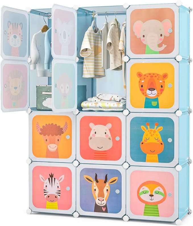 Costzon Kids Closet, Cartoon DIY Modular Dresser Storage Organizer by Costzon