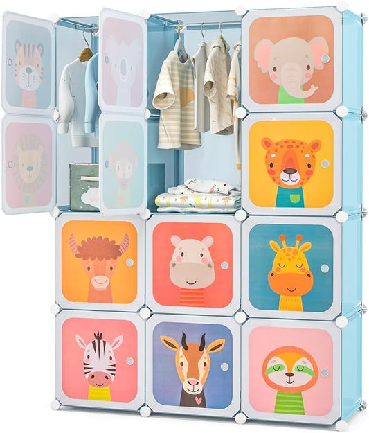 Costzon Kids Closet, Cartoon DIY Modular Dresser Storage Organizer by Costzon