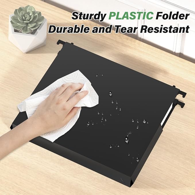 Plastic Hanging File Folders Letter Size, Heavy Duty 2" Expandable File Folder - Image 2