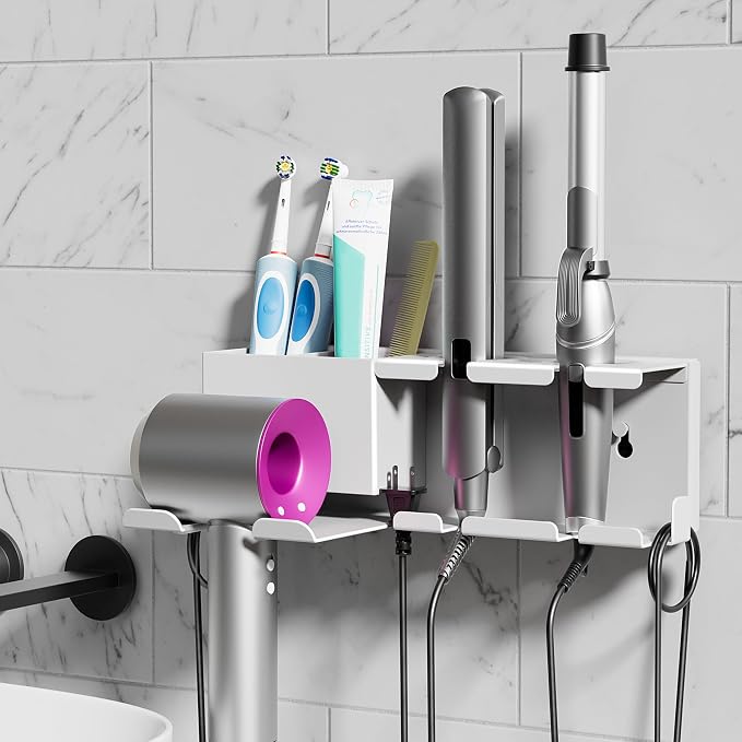 Hair Dryer Holder, Hair Tool Organizer Wall Mount, Metal Blow Dryer Holder by BOIVSHI