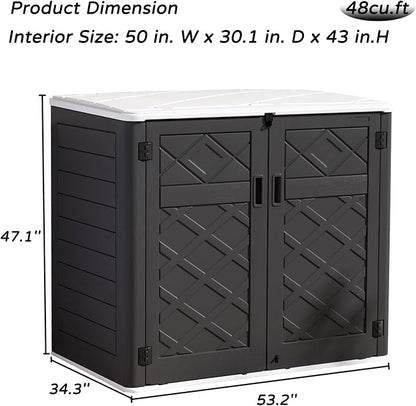Resin Outdoor Storage Shed, 38 cu.ft Outdoor Storage Box Waterproof - Image 4