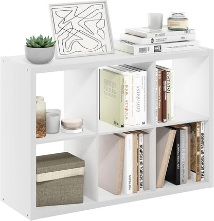 Furinno CUBICLE 6-Cube Book Shelf, Extra Thick Frame Bookshelf, Horizontally & by Furinno-FitsYourSpaceFitsYourBudget
