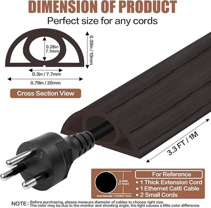 Floor Cord Cover Self Adhesive Cord Hider, 3.3FT Cable Management, Extension - Image 2