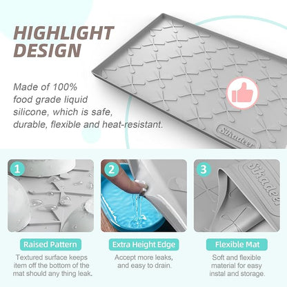 SIKADEER 40" x 22" Under Sink Mat Waterproof, Silicone Mat Kitchen Drawer Shelf - Image 5