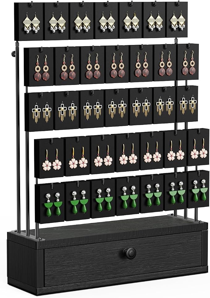 ORLESS 5-Tier Jewelry Display for Vendors, Earring Holder Organizer by TJMOREE