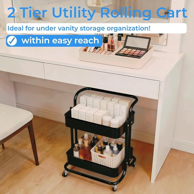 2 Tier Rolling Utility Cart - Image 5