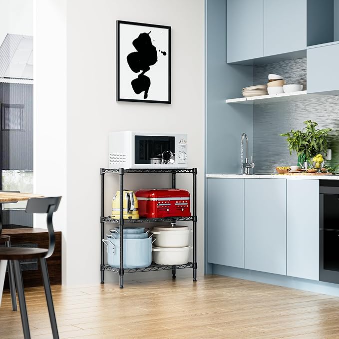 3 Tier Wire Shelving Unit, Small Metal Wire Shelf - Image 2