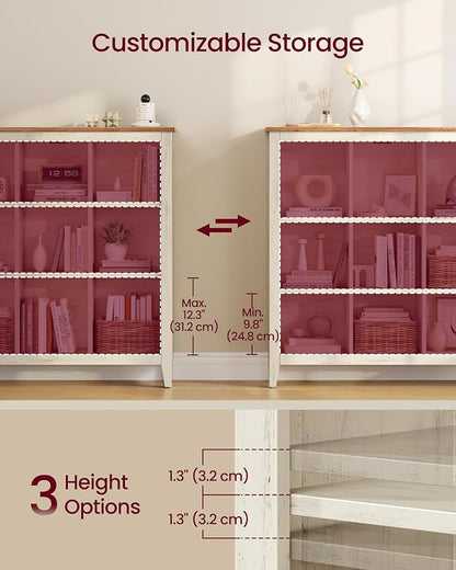 VASAGLE Liry Collection Farmhouse Bookcase, 9-Cube Storage Organizer - Image 2