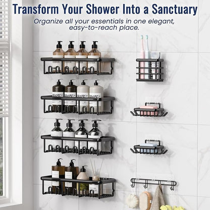 8 Pack Adhesive Rustproof Shower Caddy - Image 3