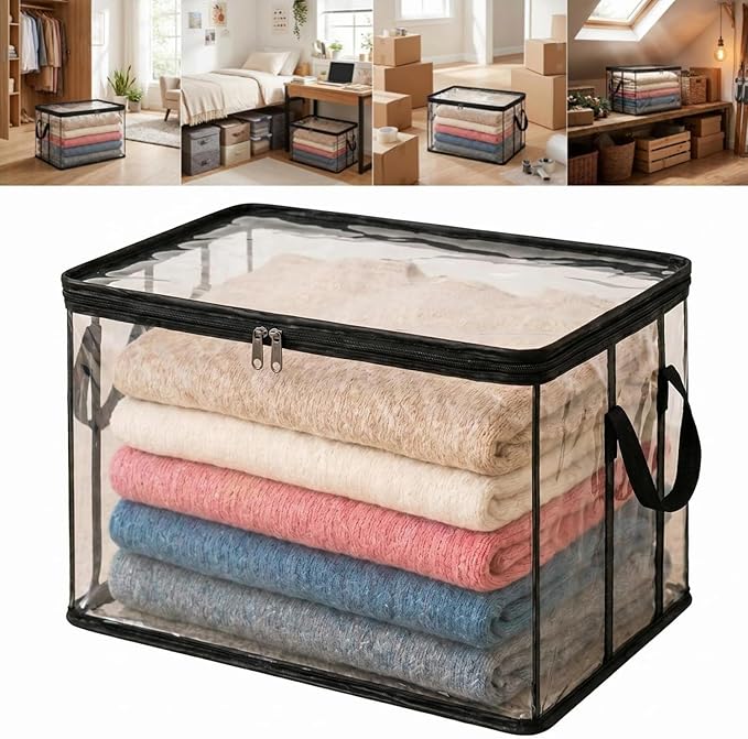 Large Heavy-Duty Thick Plastic Clear Storage Bag by Learoin