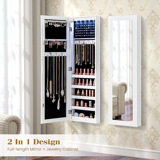 Giantex Wall or Door Mounted Jewelry Cabinet - Image 8