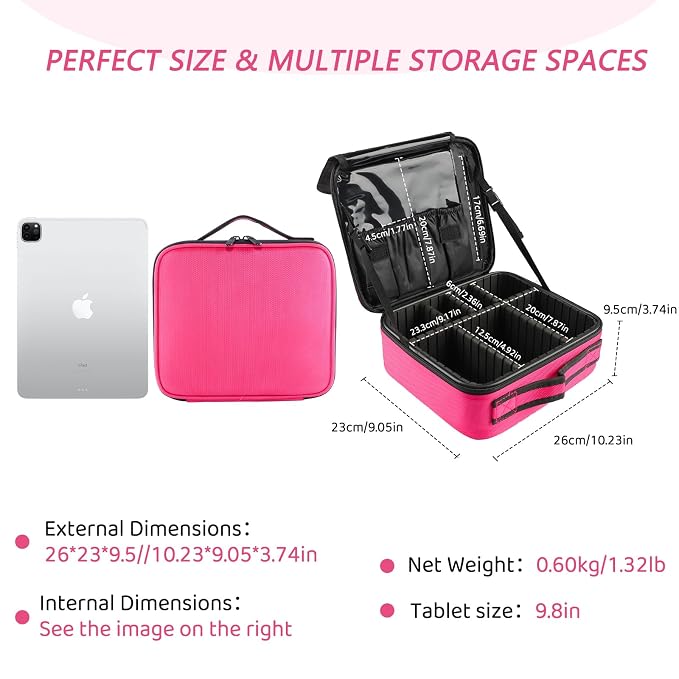 gzcz Travel Makeup Bag, Portable Makeup Case - Image 2