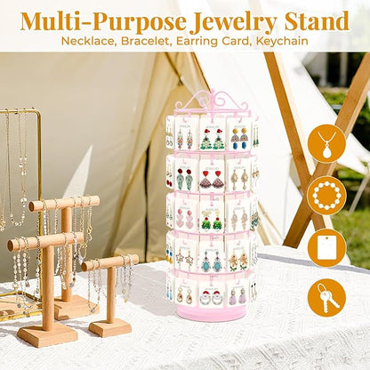 EsLuker.ly Earring Holder Organizer Rotating Display Tree Stand, Adjustable - Image 7