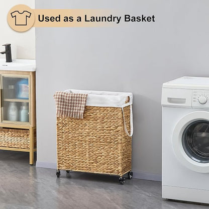 Rolling Laundry Hamper with Wheels, Slim Laundry Basket with Removable Liner - Image 3