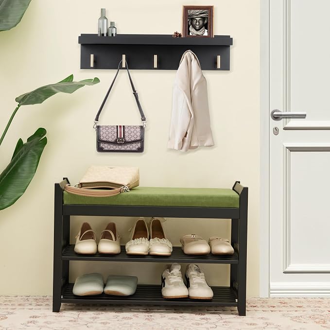 PETKABOO Shoe Rack for Front Door Entrance, 28” Entryway Bench - Image 8