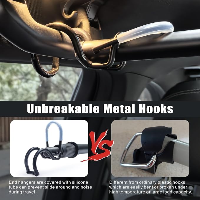 Car Clothes Hanger Bar Heavy-Duty Adjustable Tension Garment Rack 30''-50'' | - Image 3