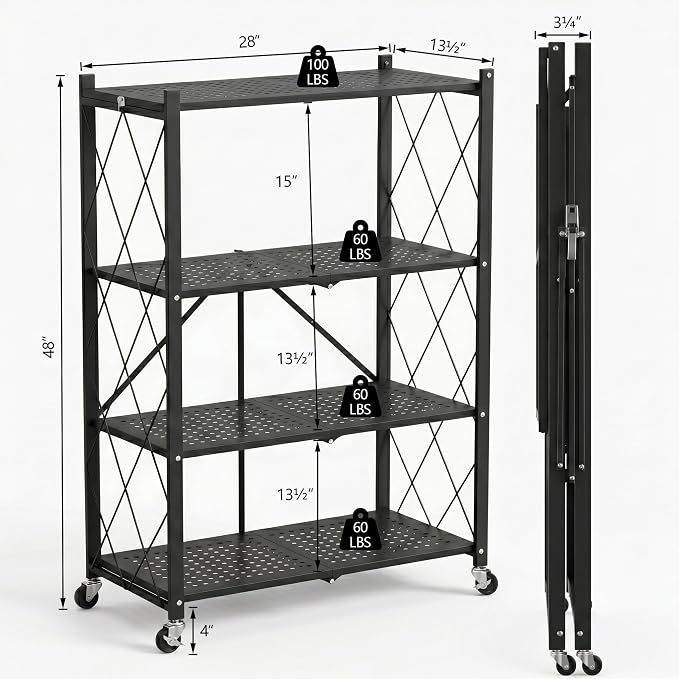 4-Tier Foldable Storage Shelves - Image 2